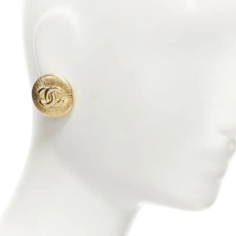 Chanel Starburst Clip Earrings Gold Metal Very good - Back View