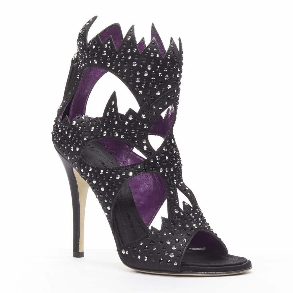 Giuseppe Zanotti Cutout Crystal Sandals - Back view