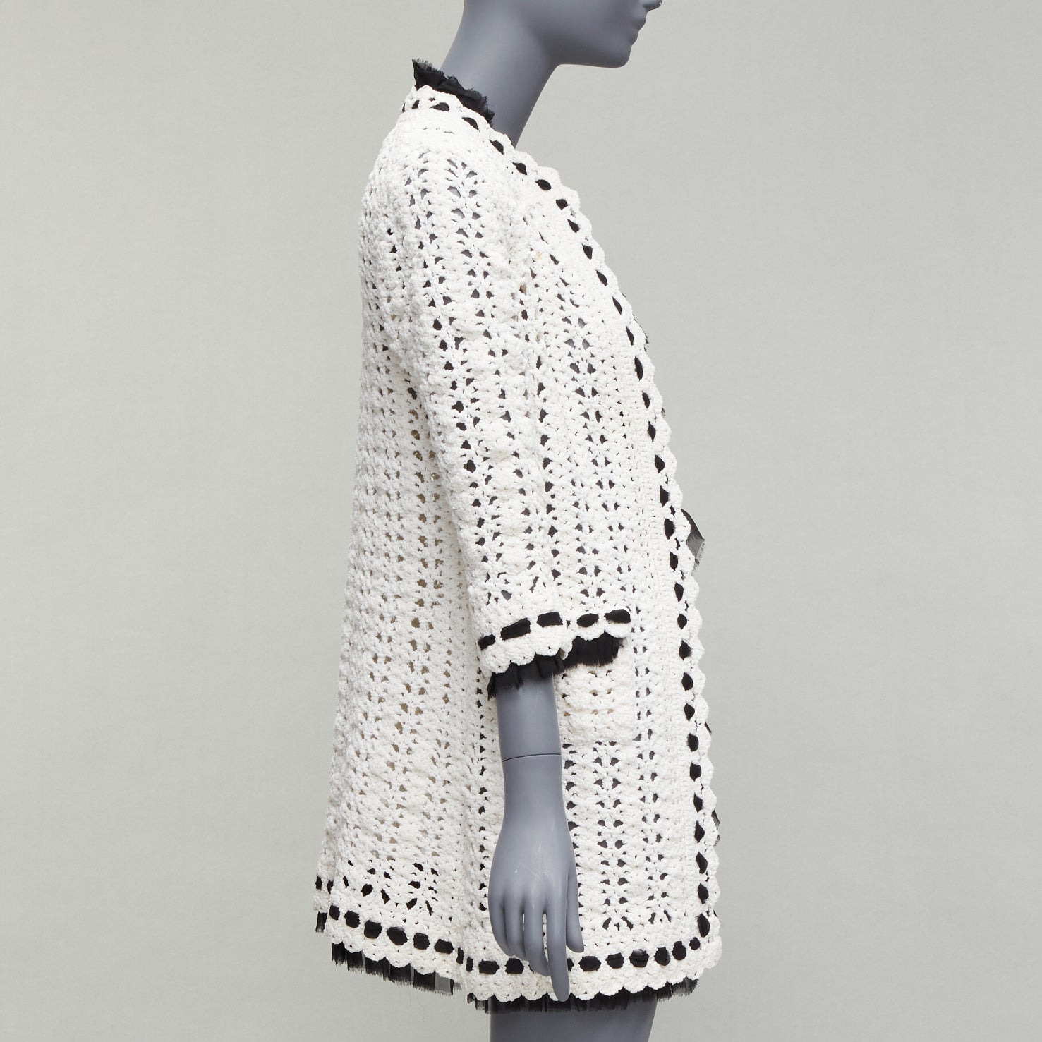 Chanel Crochet Knit Cardigan Coat - 4