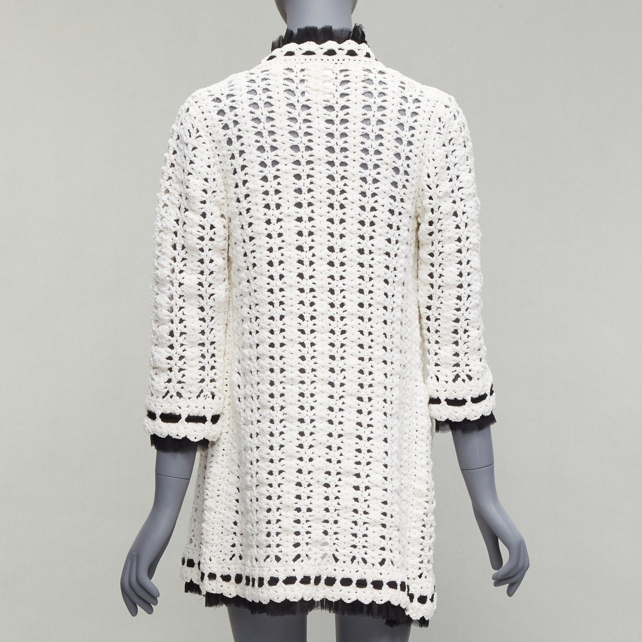 Chanel Crochet Knit Cardigan Coat - Side view