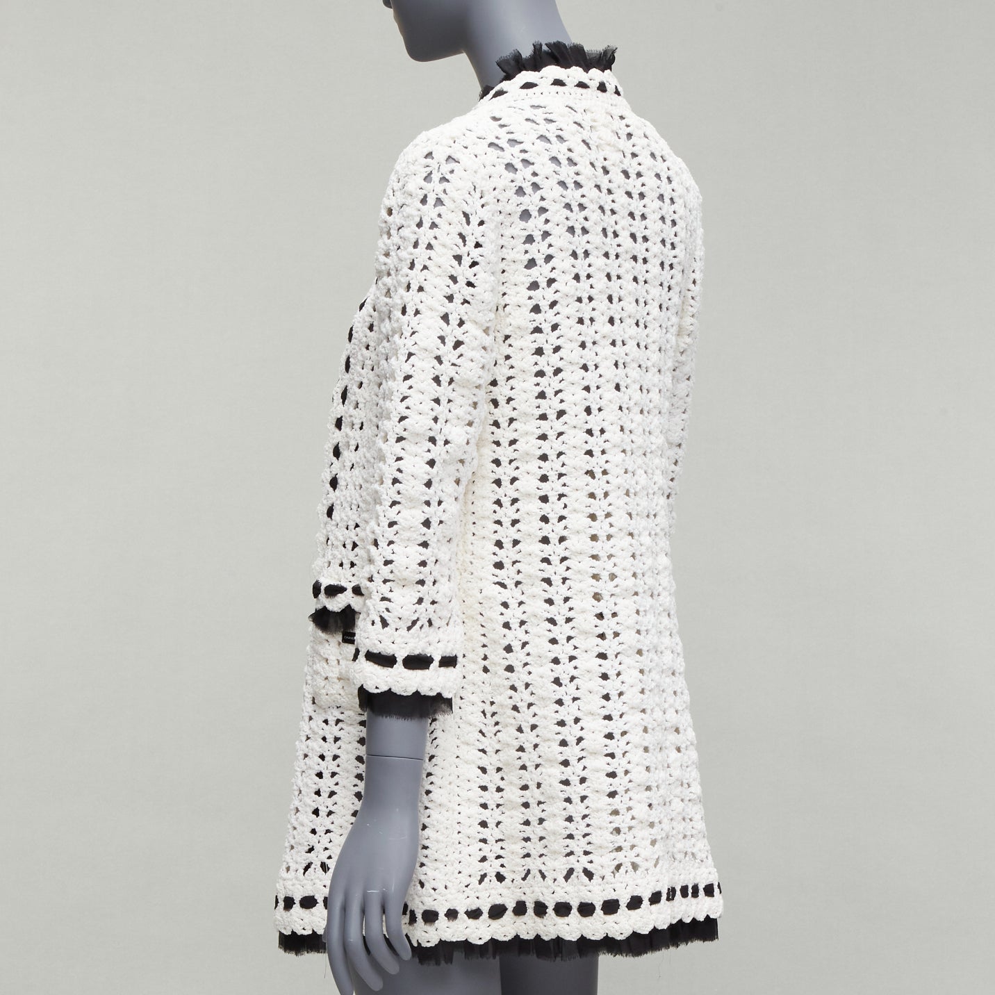 Chanel Crochet Knit Cardigan Coat - Detail 1