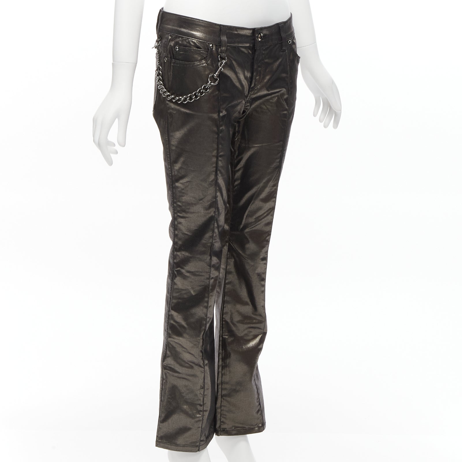Gucci Gunmetal Flare Pants - Image 6