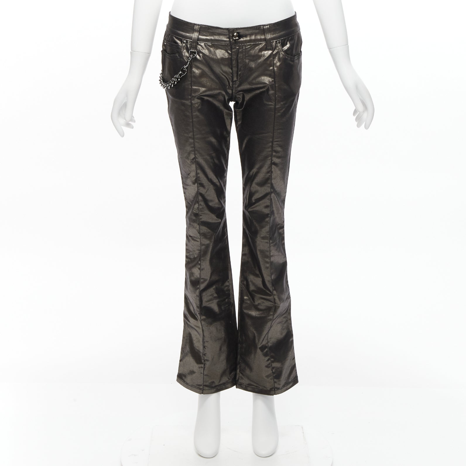 Gucci Gunmetal Flare Pants - Image 12