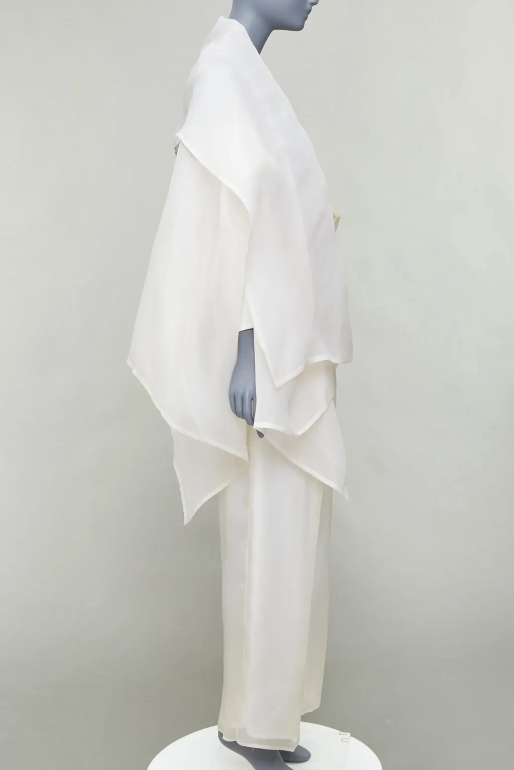 Dolce & Gabbana Ivory Coat Pantsuit Beige Silk Fair - Inside View