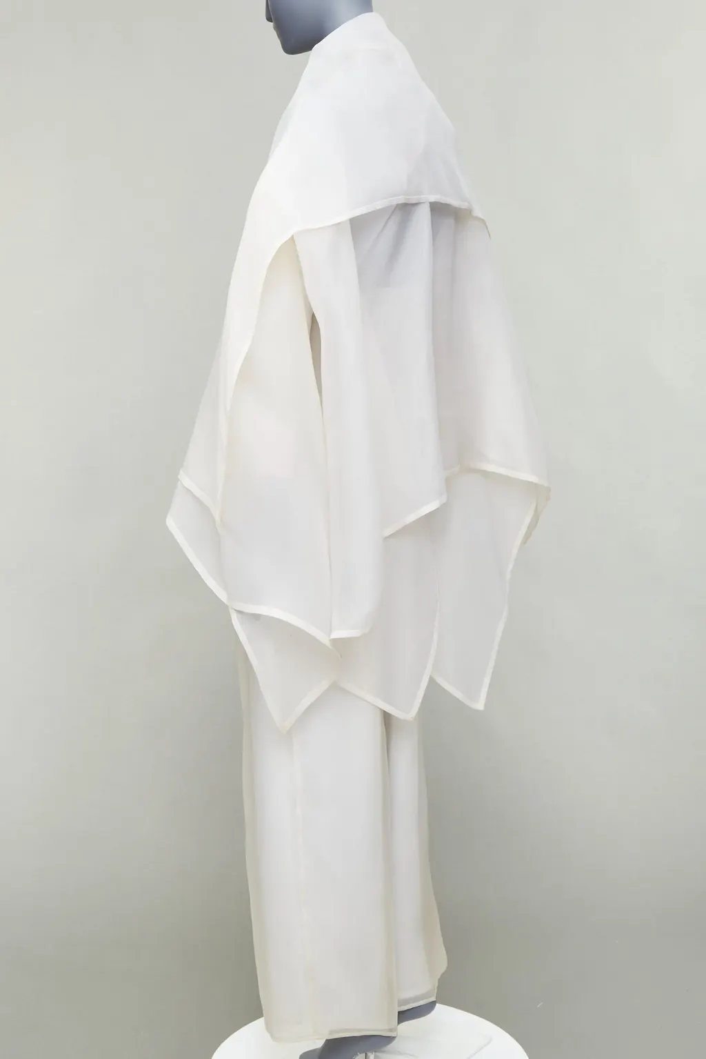 Dolce & Gabbana Ivory Coat Pantsuit Beige Silk Fair - Box View