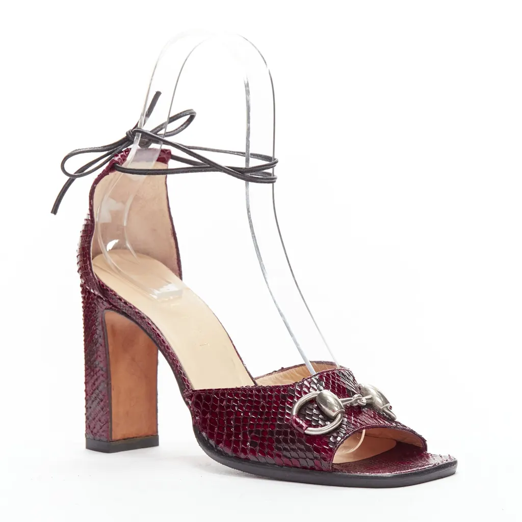 Gucci Horsebit Heels Burgundy Leather Very good - Front View