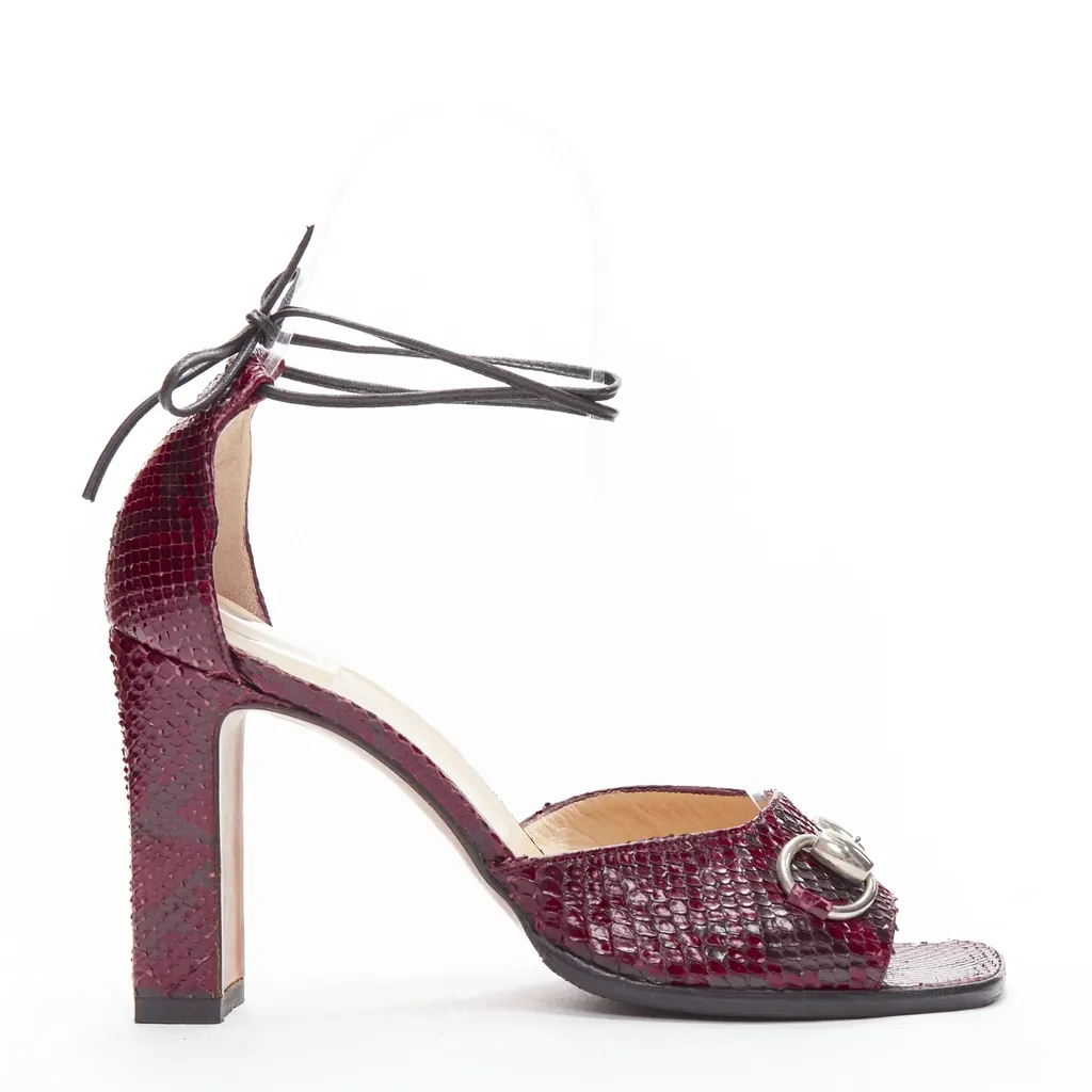 Gucci Horsebit Heels Burgundy Leather Very good - Back View