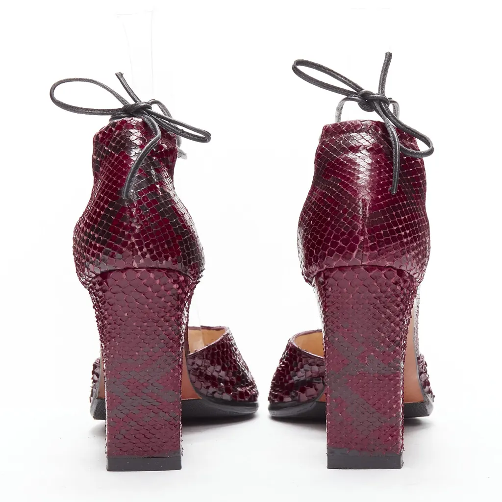 Gucci Horsebit Heels Burgundy Leather Very good - Box View