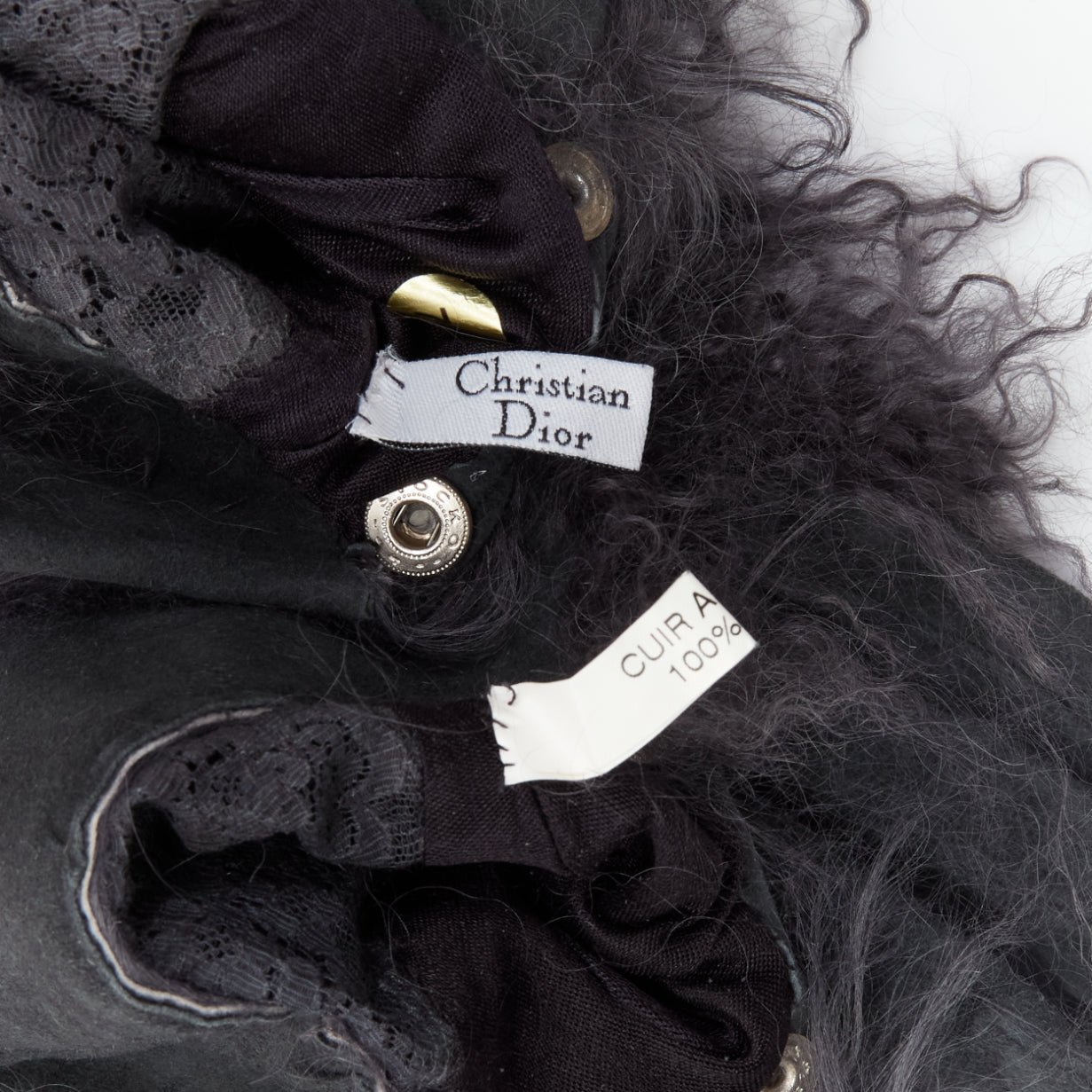 Christian Dior Yellow Cutout Gloves - Detail 1