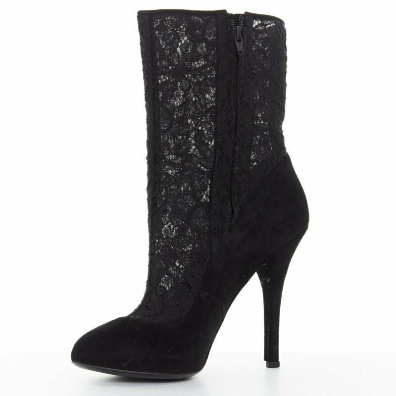 Dolce & Gabbana Floral Mesh Sock Booties - 4
