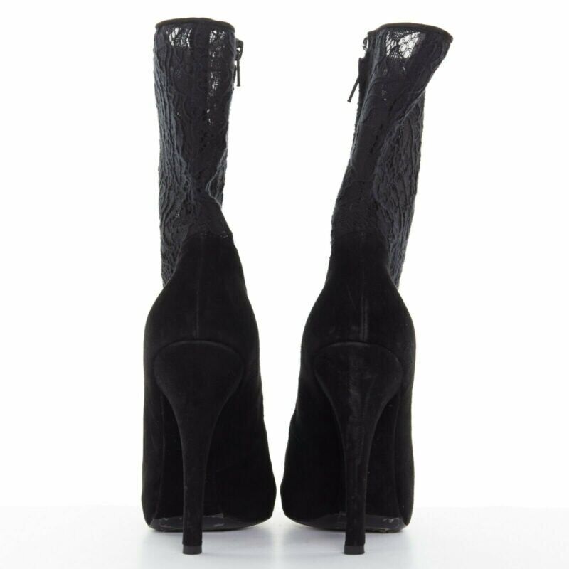 Dolce & Gabbana Floral Mesh Sock Booties - Side view