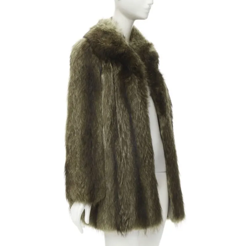 Unsigned Black Gold Trim Bomber Brown Fur Very good - Inside View