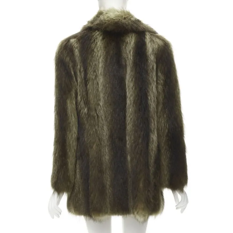 Unsigned Black Gold Trim Bomber Brown Fur Very good - Box View