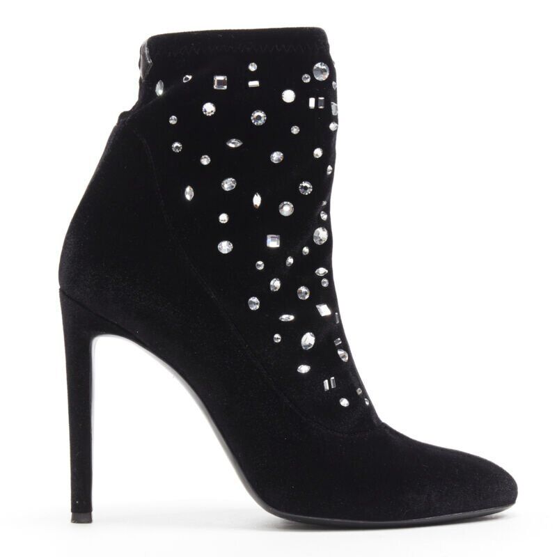 Giuseppe Zanotti Velvet Jewel Sock Booties