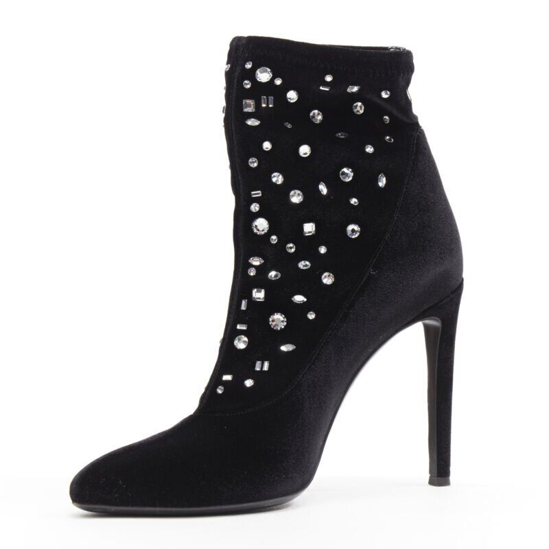 Giuseppe Zanotti Velvet Jewel Sock Booties - 4