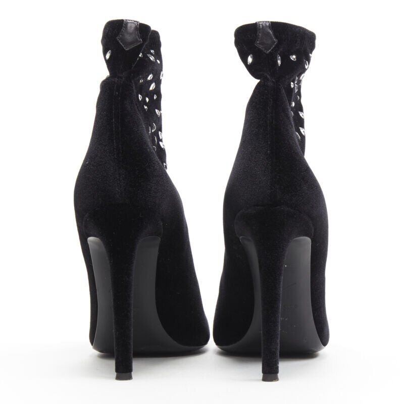 Giuseppe Zanotti Velvet Jewel Sock Booties - Side view