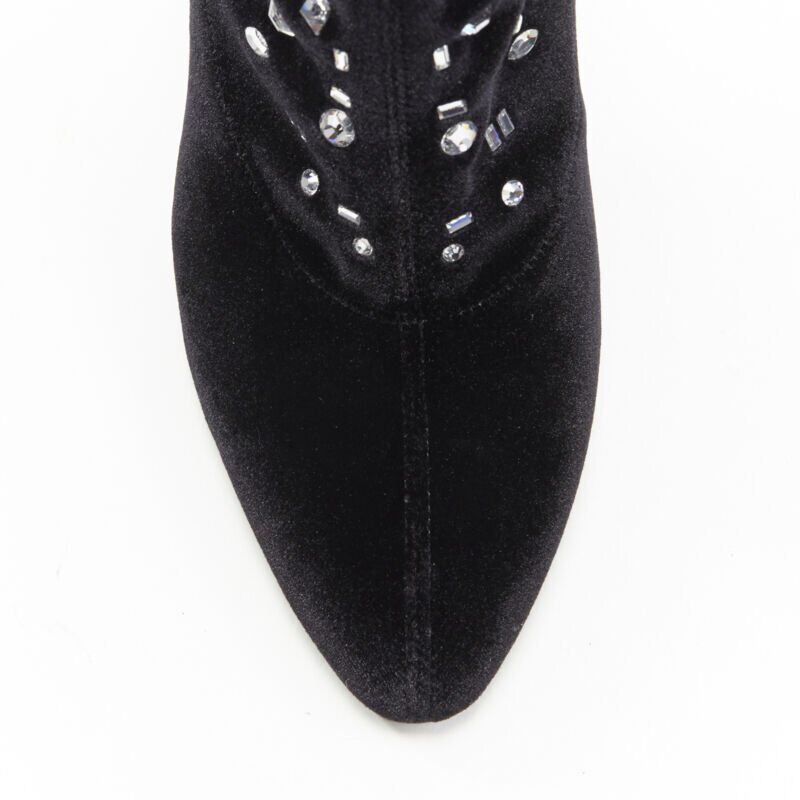Giuseppe Zanotti Velvet Jewel Sock Booties - Detail 2