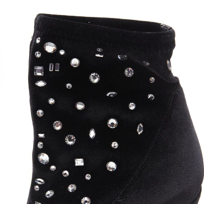 Giuseppe Zanotti Velvet Jewel Sock Booties - Image 11
