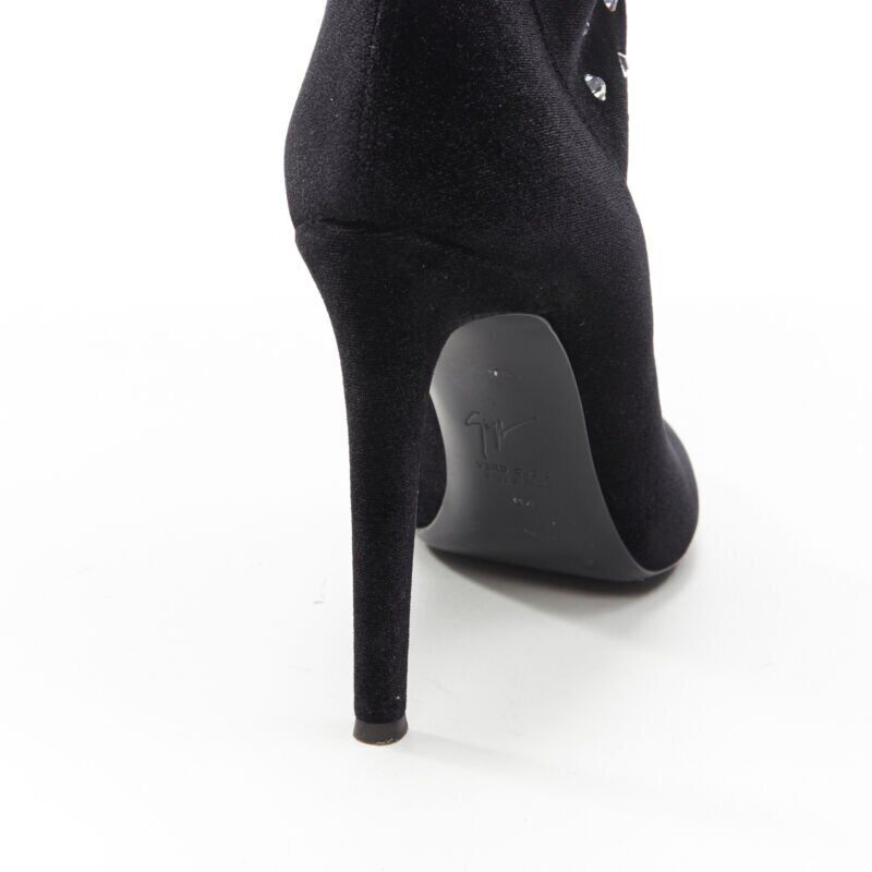 Giuseppe Zanotti Velvet Jewel Sock Booties - Image 12
