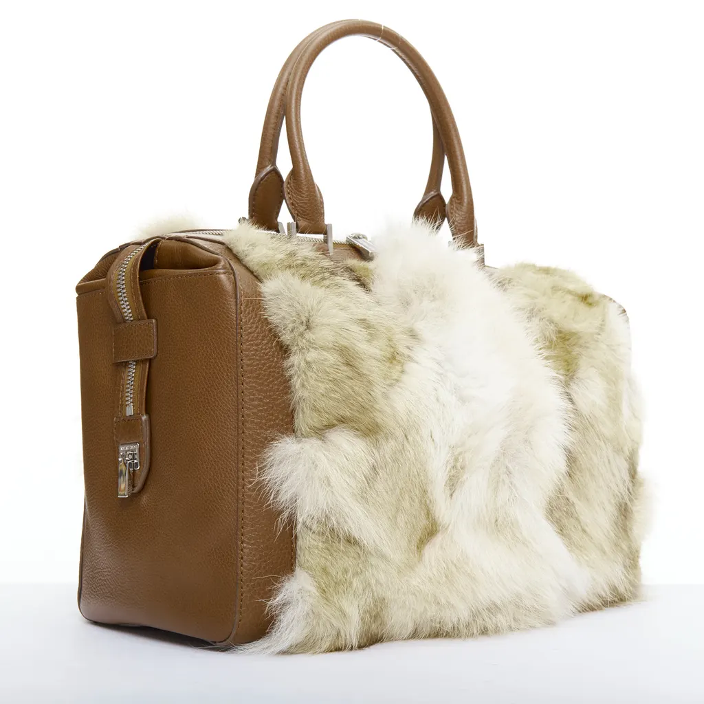 Michael Kors Scaled Gia Tote Brown Fur Good - Front View