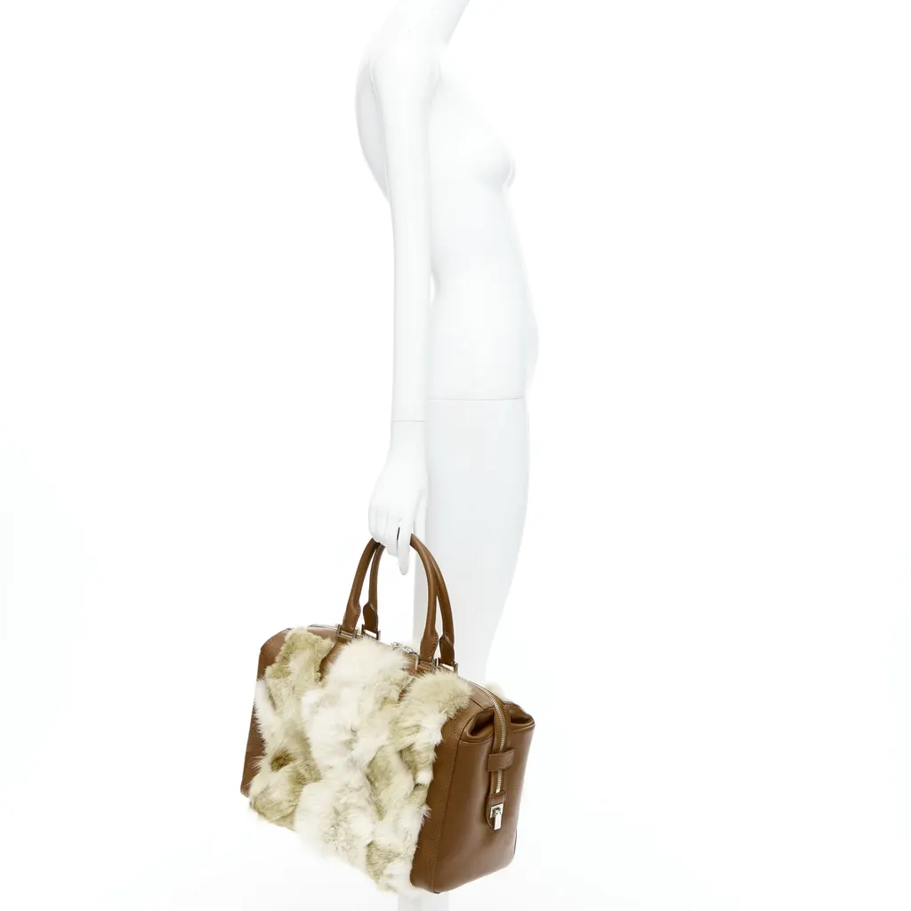 Michael Kors Scaled Gia Tote Brown Fur Good - Back View