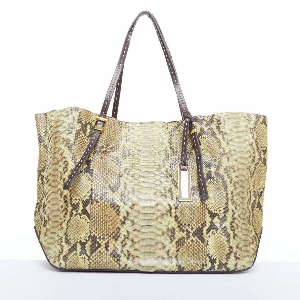 Michael Kors Triomphe Canvas Tote Beige Leather Fair - Front View