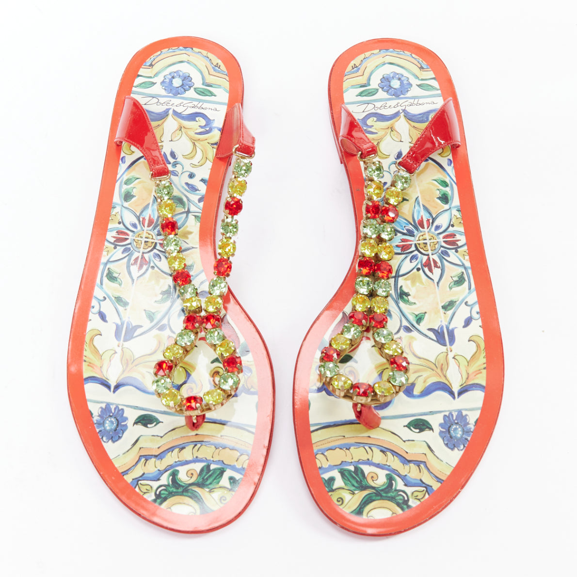 Dolce & Gabbana Crystal Majolica Sandals