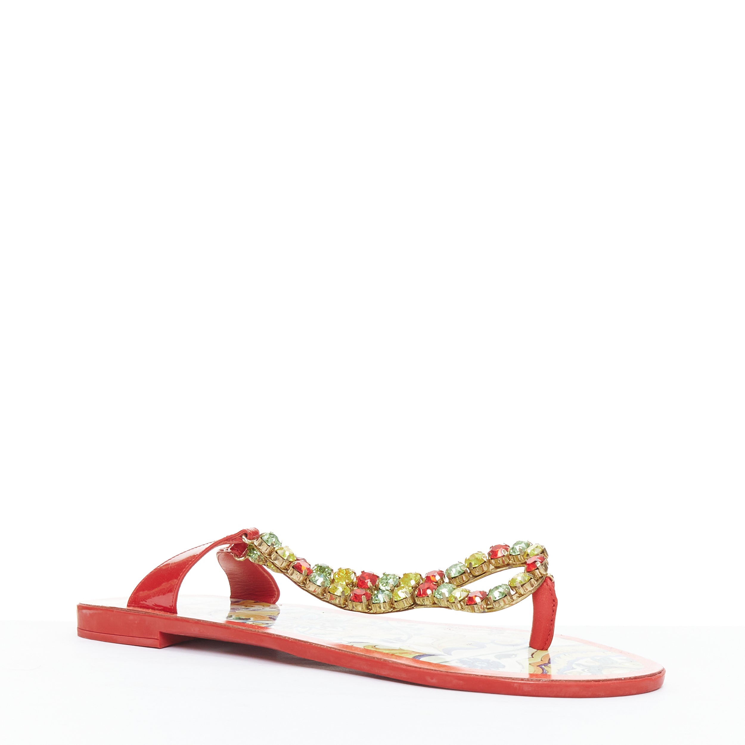 Dolce & Gabbana Crystal Majolica Sandals - Image 6