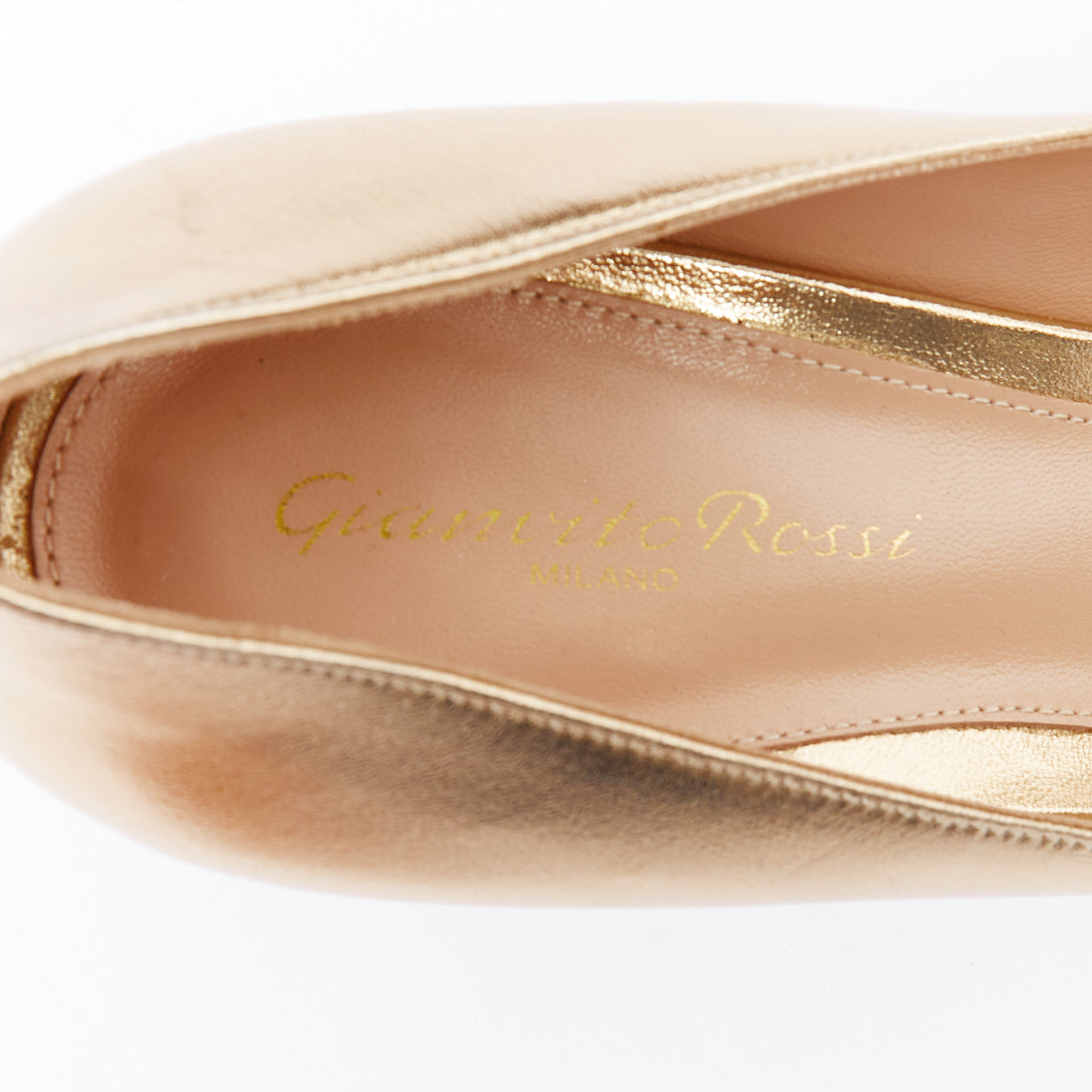 Gianvito Rossi Gold Pointy Pumps - Image 11