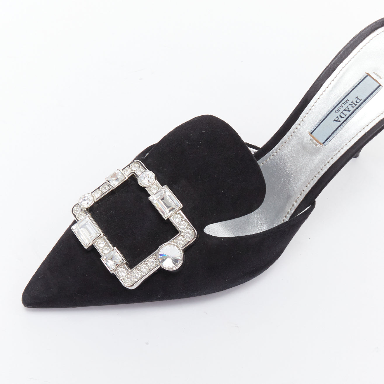 Prada Crystal Buckle Mules - Detail 2