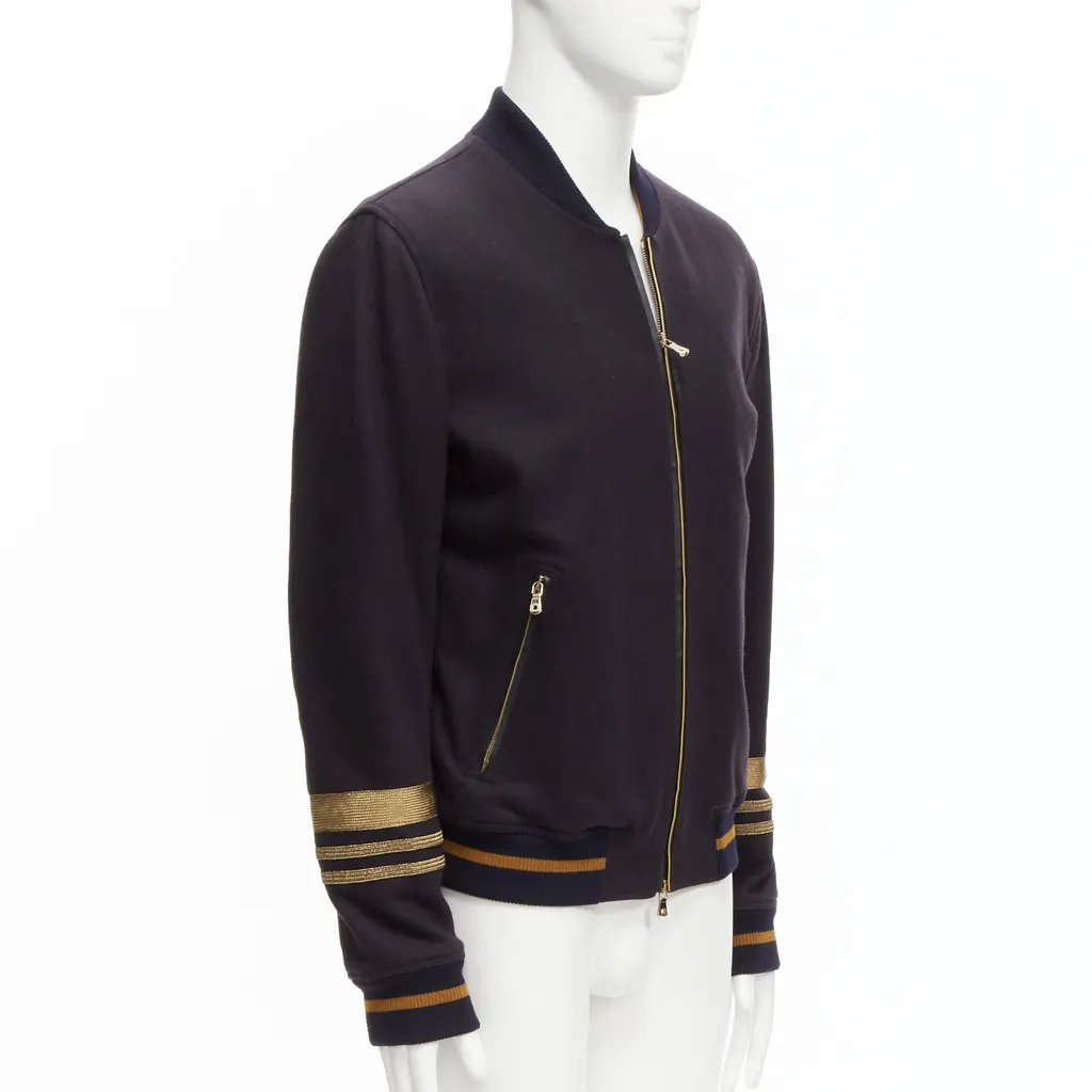Dolce & Gabbana Navy Wool Longline Coat Black Wool Never worn - Model View