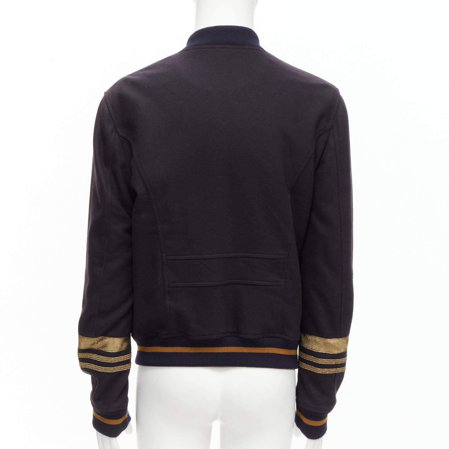 Dolce & Gabbana Navy Wool Longline Coat - Detail 1