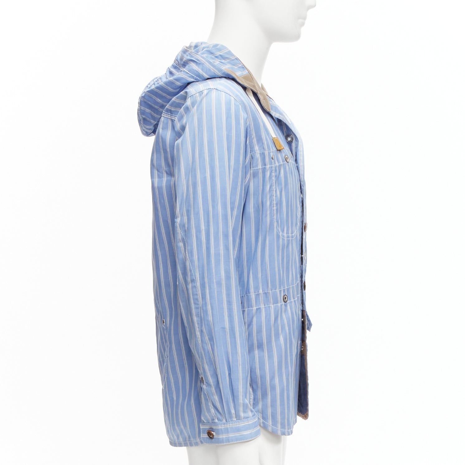 Junya Watanabe Navy Toggle Anorak Coat - Side view