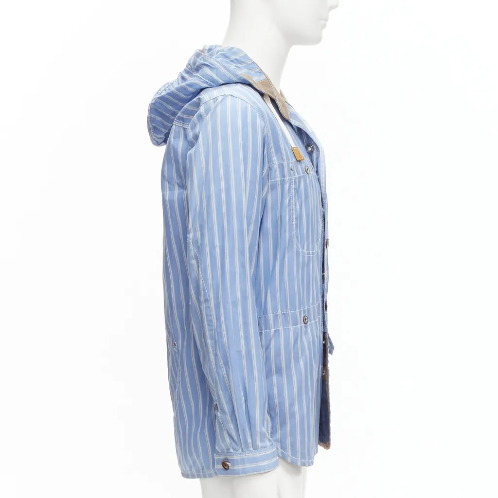 Junya Watanabe Navy Toggle Anorak Coat Blue Cotton Fair - Box View