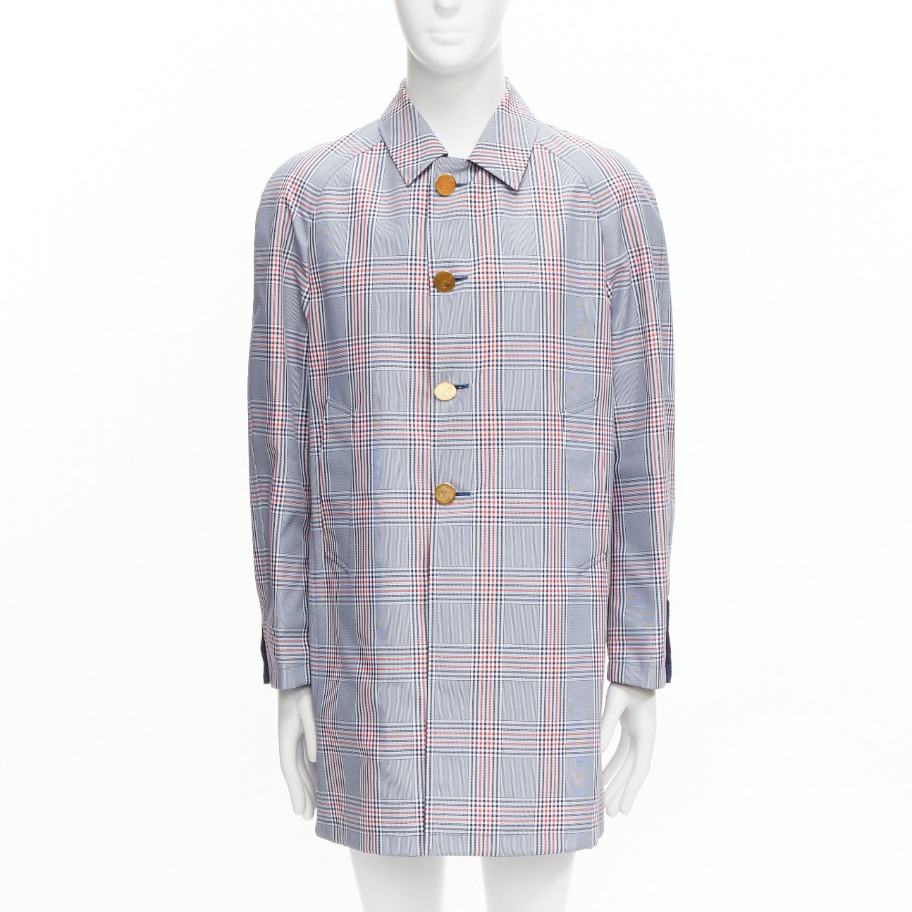 Thom Browne Grey Houndstooth Long Coat