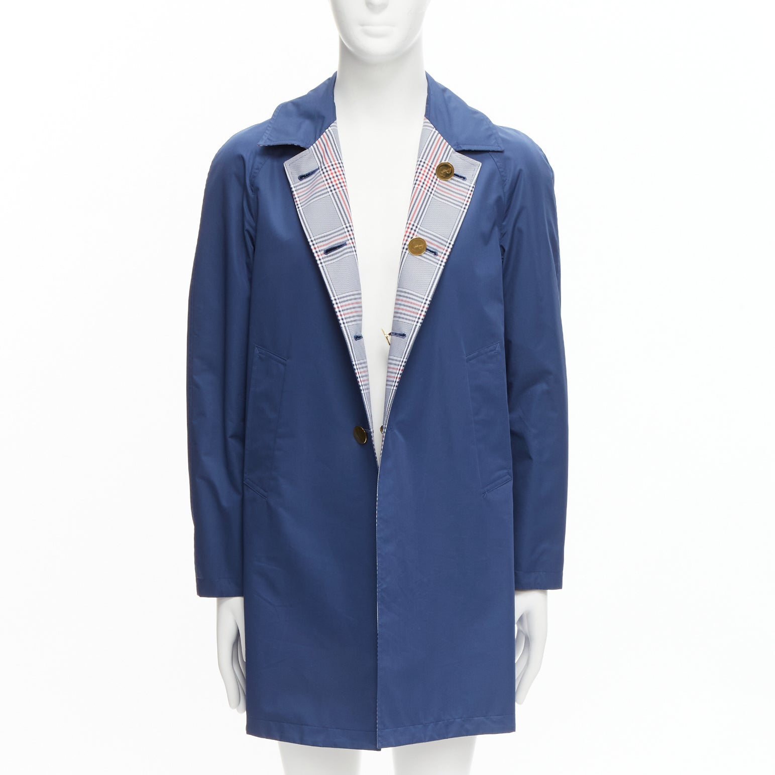 Thom Browne Grey Houndstooth Long Coat - Back view