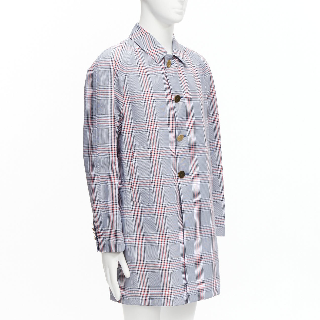 Thom Browne Grey Houndstooth Long Coat - 4