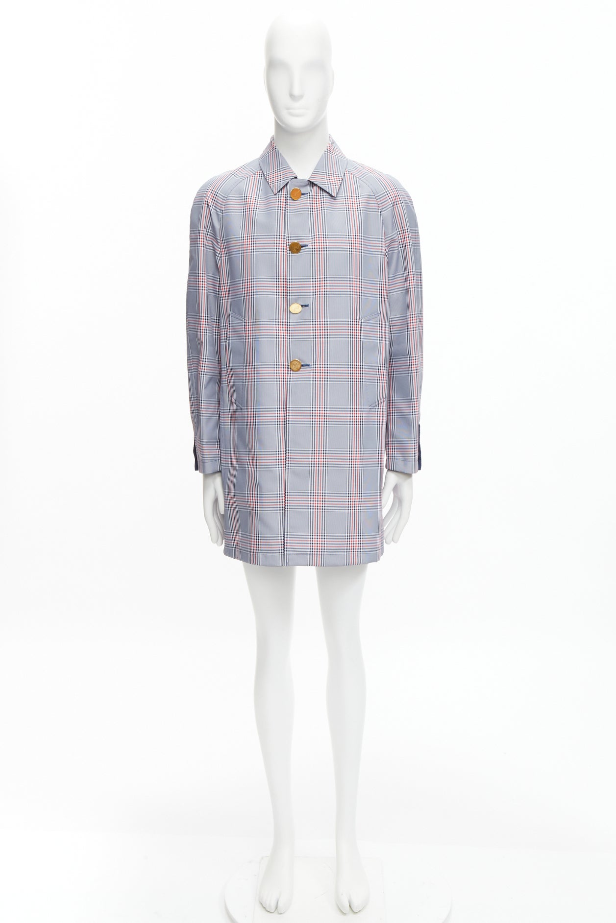 Thom Browne Grey Houndstooth Long Coat - Image 17