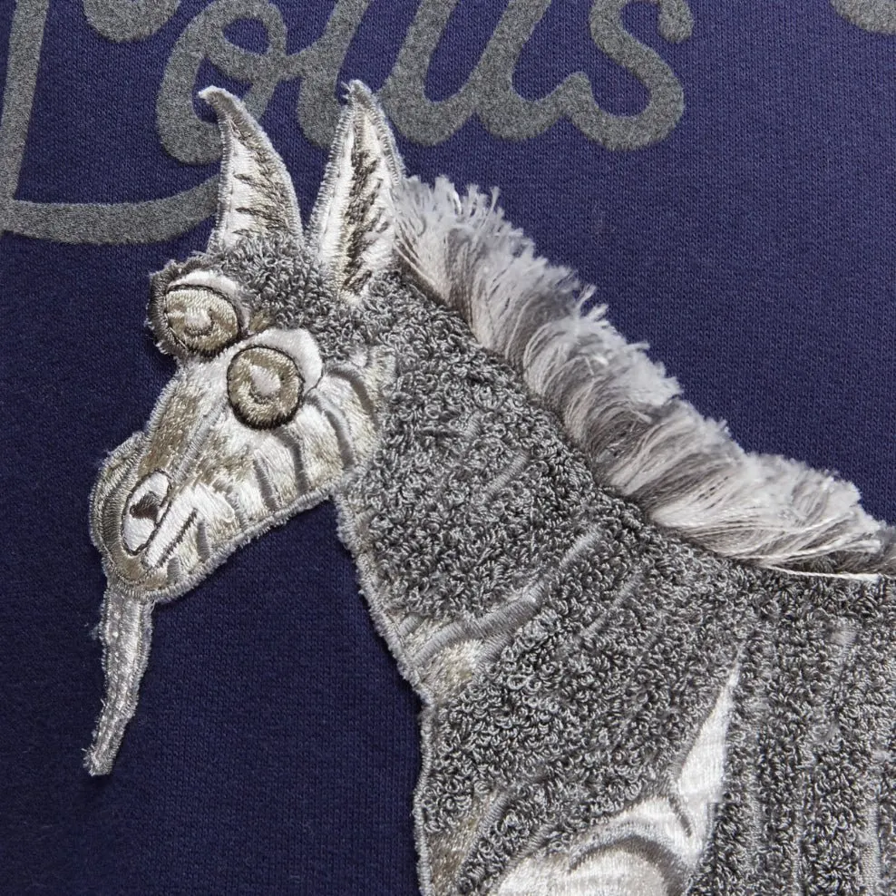 Louis Vuitton Horse Embroidery Sweater Navy Cotton Very good - Back View