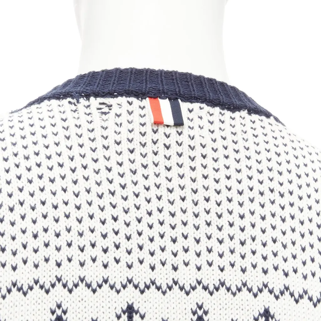 Thom Browne Octopus Intarsia Sweater Beige Cotton Good - Back View