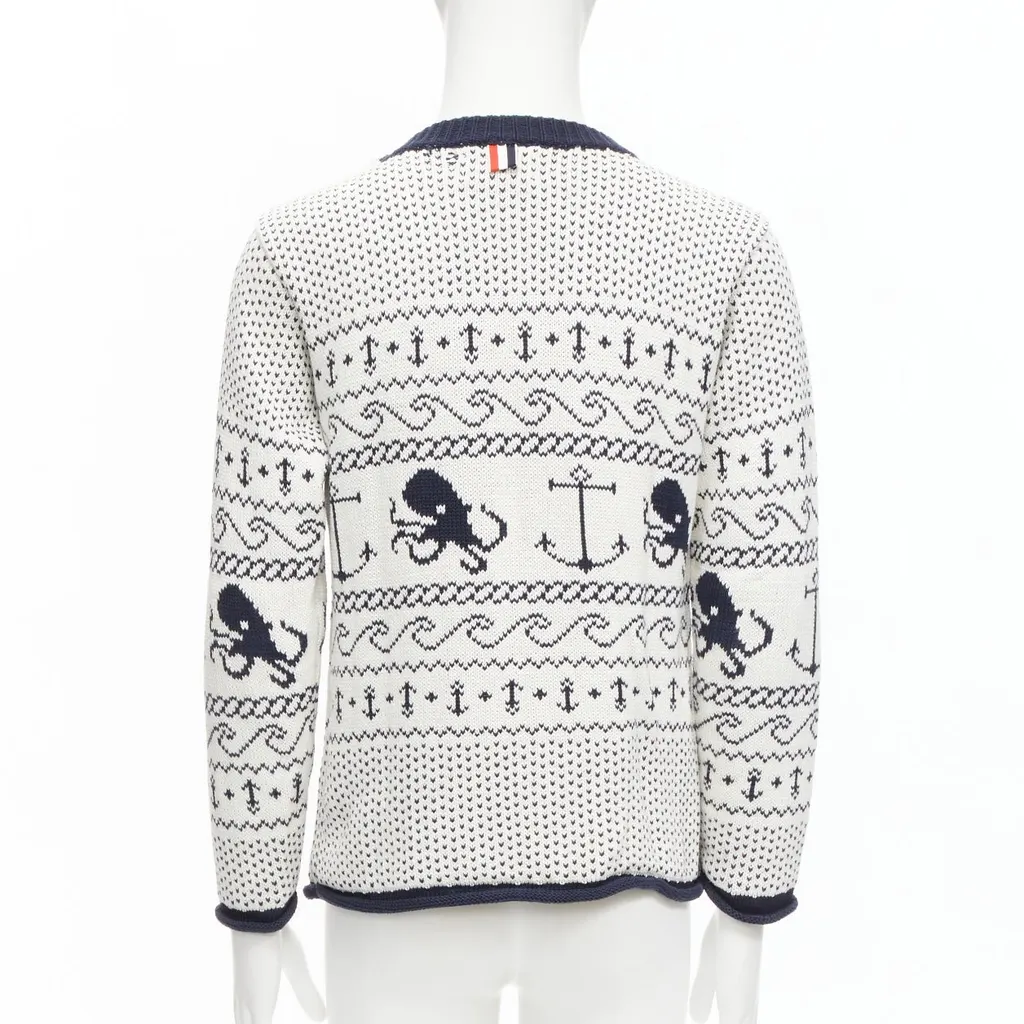 Thom Browne Octopus Intarsia Sweater Beige Cotton Good - Box View