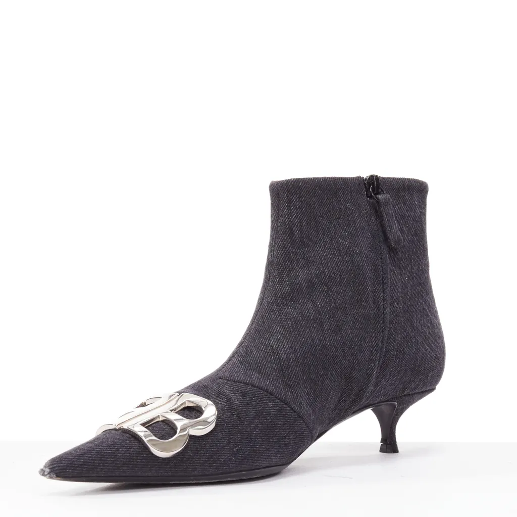 Balenciaga BB Knife Grey Denim Good - Model View