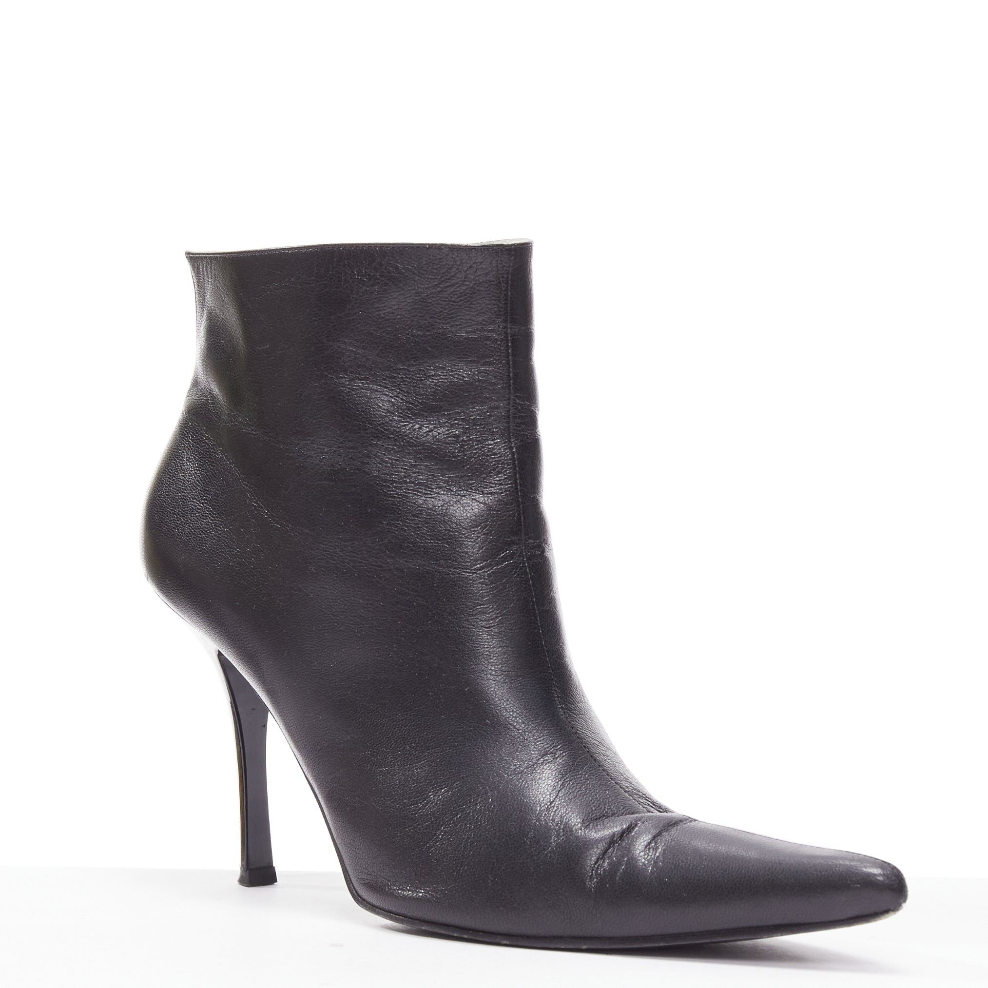 Celine Leather Bootie Heels - Back view