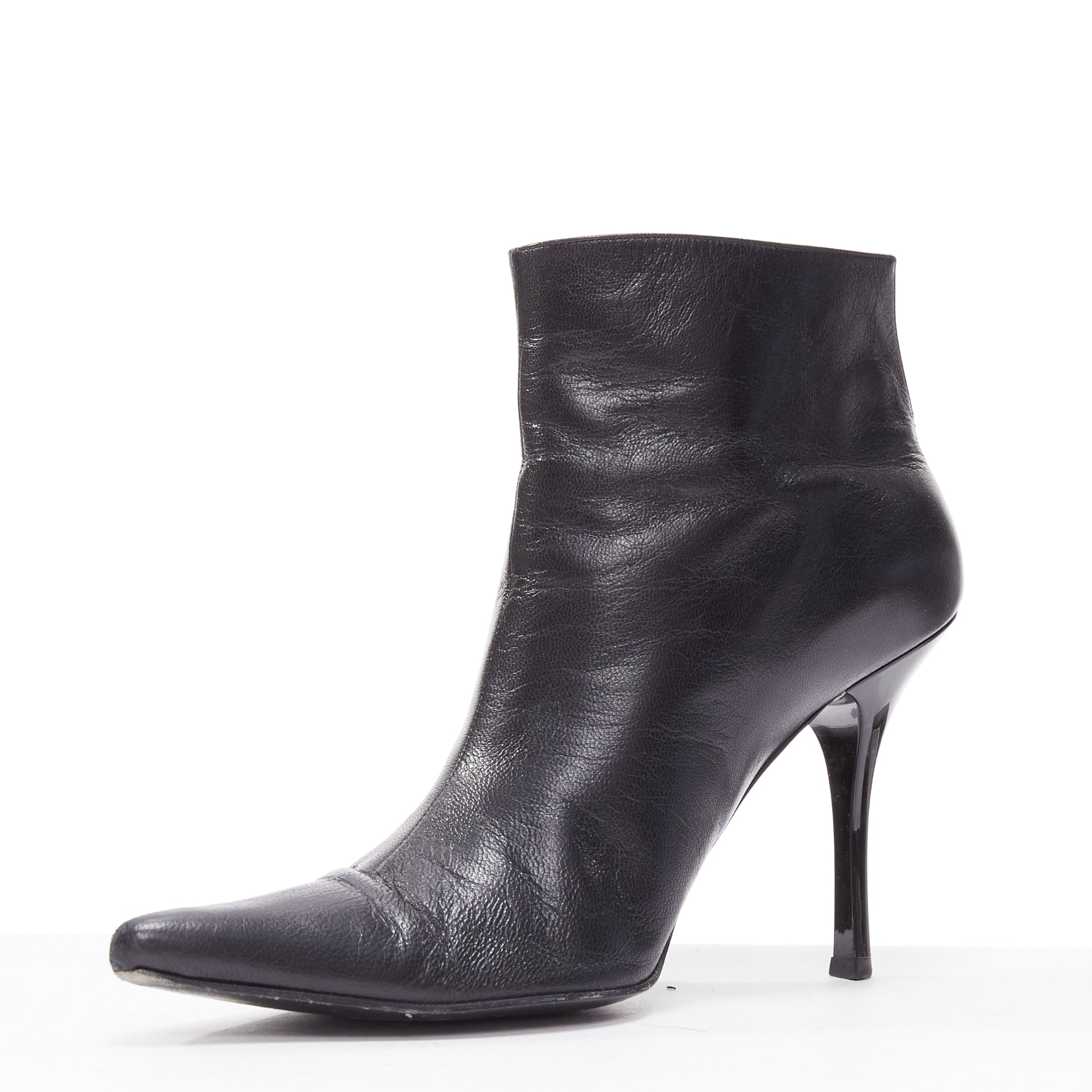 Celine Leather Bootie Heels - 4