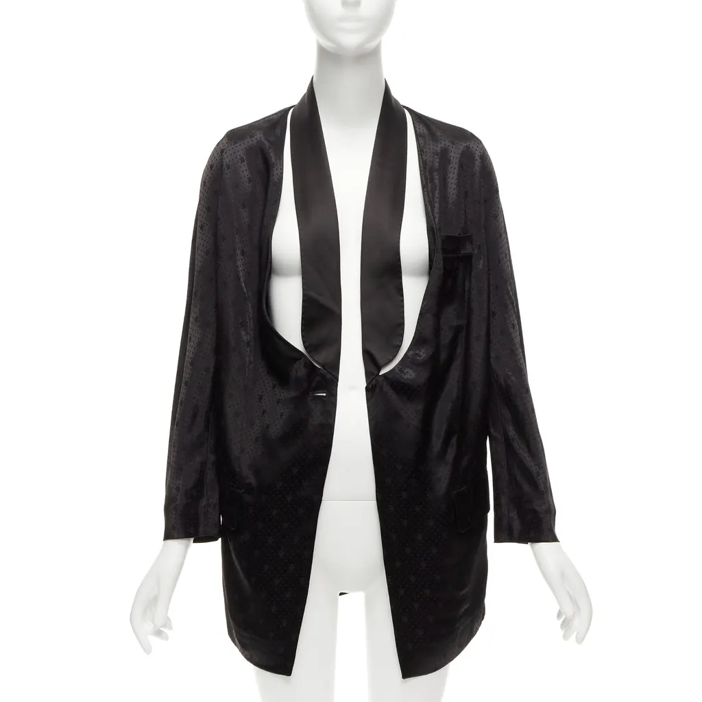 Givenchy Black Collar Robe Blazer Black Viscose Very good - Front View