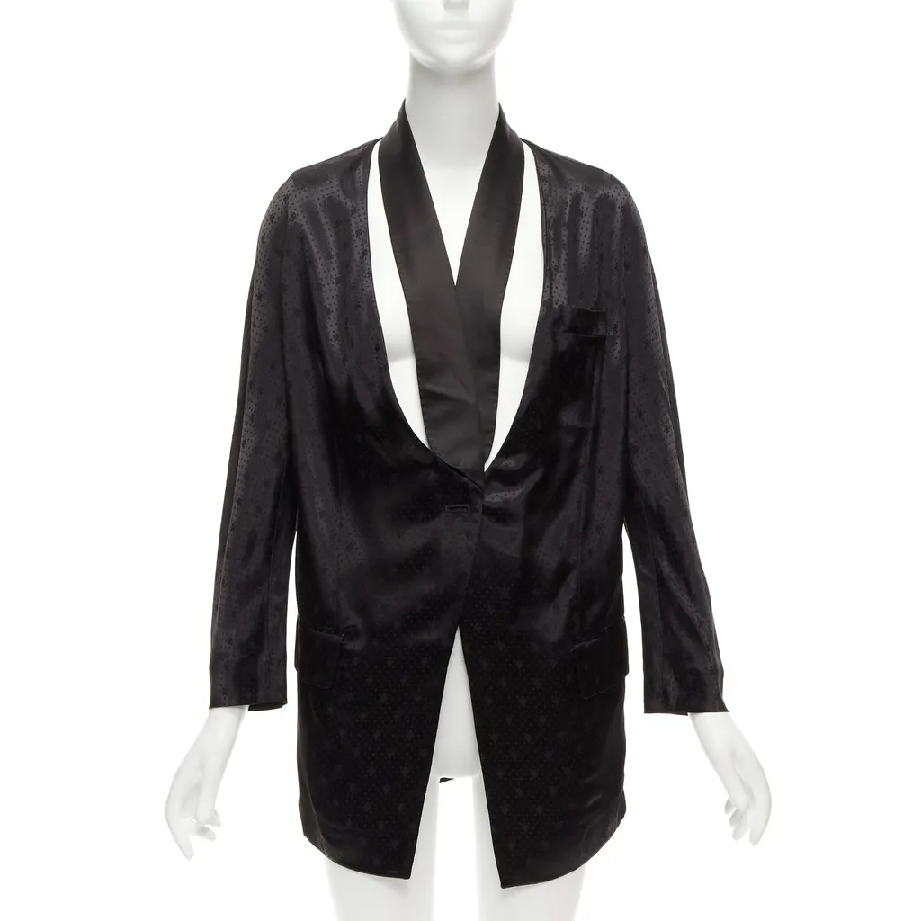 Givenchy Black Collar Robe Blazer Black Viscose Very good - Inside View