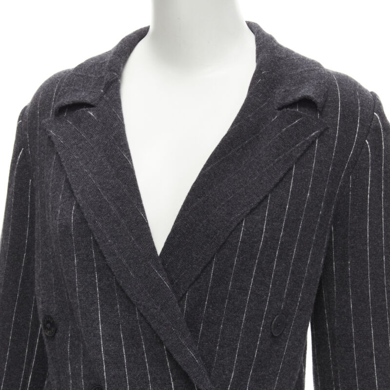 Barrie Grey Cashmere Blazer Cardigan - Back view