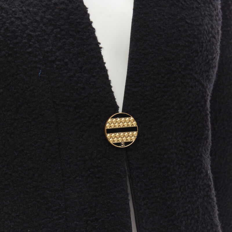 Chanel Black Boucle Cocoon Jacket - Back view