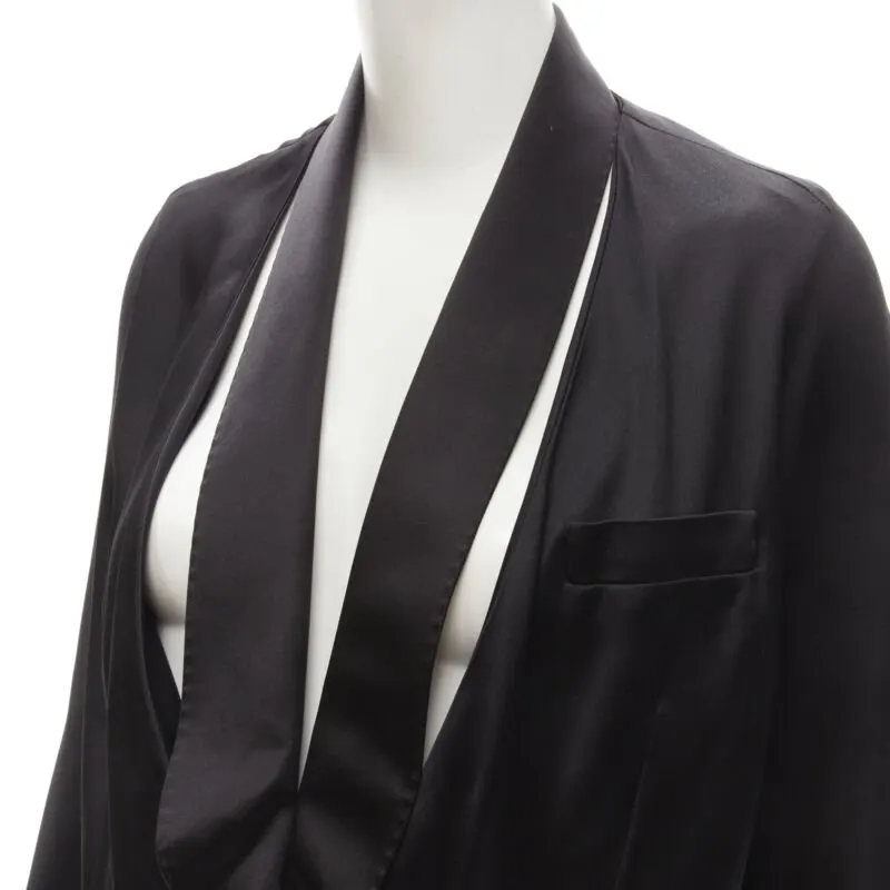 Givenchy Black Collar Kimono Blazer Black Silk Never worn - Back View