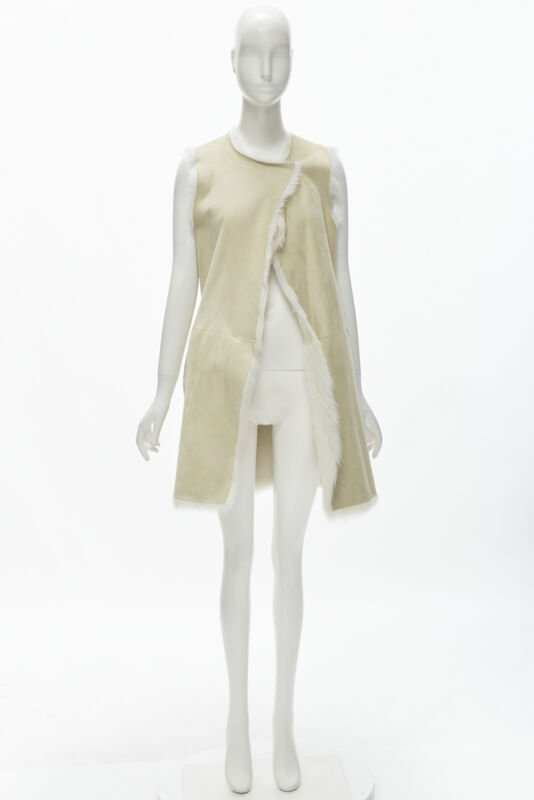 Theory Beige Shearling Suede Vest - Image 13